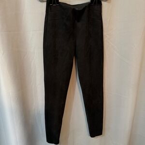 Zara Basic Black Faux Suede Leggings High Waisted Ankle Zip Pants Womens Size M